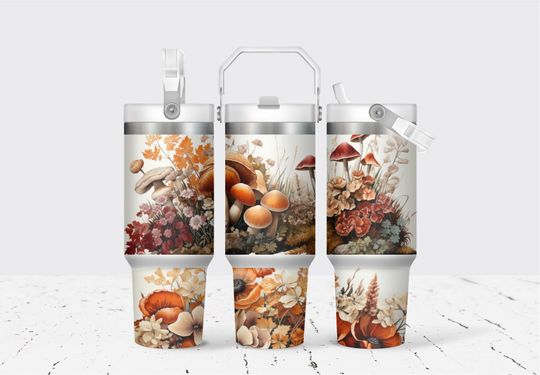 Discover Mushroom 30 Oz Flip Straw Tumbler With Handle