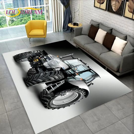 Discover Truck Area Rug - Car Tractor Series Pattern, Modern Carpet