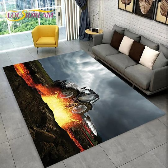 Discover Truck Area Rug - Car Tractor Series Design, Modern Carpet