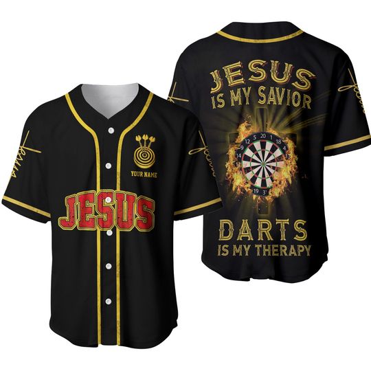 Discover Personalized Jesus and Dart Baseball Jersey