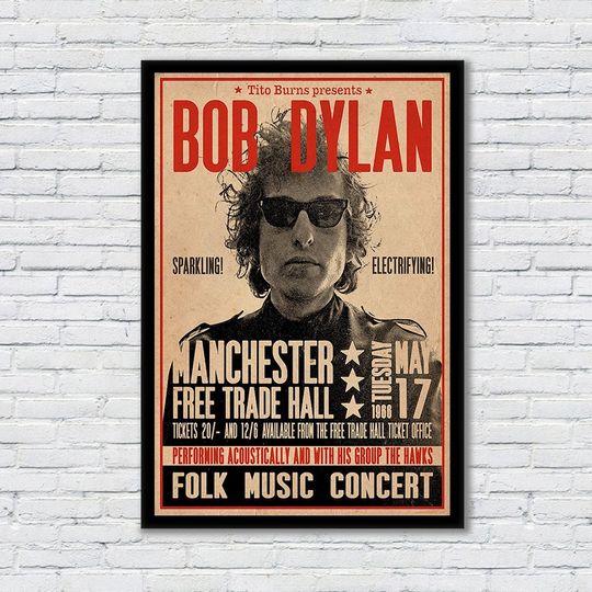 Discover Bob Dylan 1966 Music Poster, Vintage Art Print, Living Room Decor