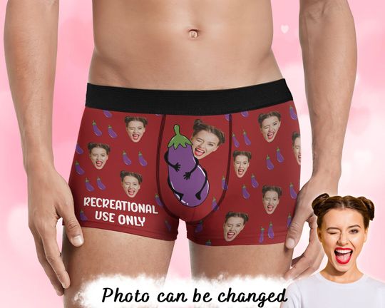 Discover Custom Photo Recreational Use Only - Funny Gift For Husband, Boyfriend - Personalized Men's Boxer Briefs