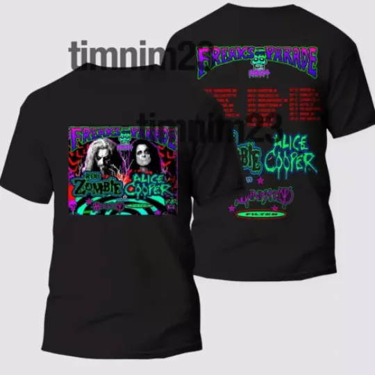 Discover Alice Cooper & Rob Zombie For The Freaks on Parade 2024 Shirt