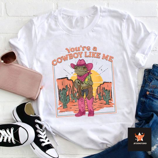 Discover You're A Cowboy Like Me Cowboy Frog Vintage T-Shirt