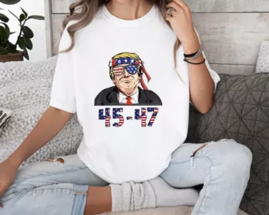 Discover 45 47 Shirt Save America Trump 2024 T-shirt