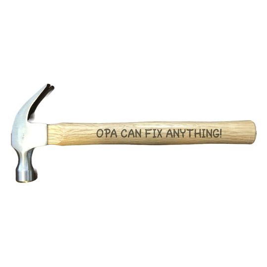 Discover Gift for Grandpa Engraved Hammer German Opa Can Fix Anything 16oz Claw Hammer