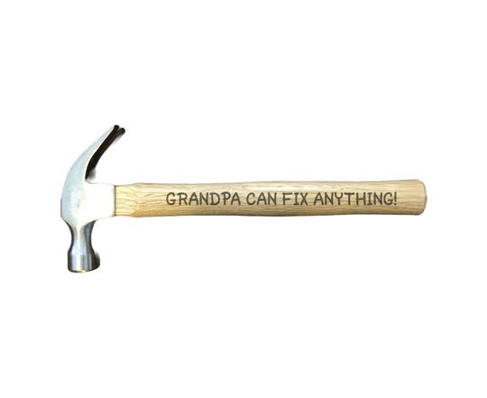 Discover Gift for Grandpa Engraved Hammer Grandpa Can Fix Anything 16oz Handle Hammer