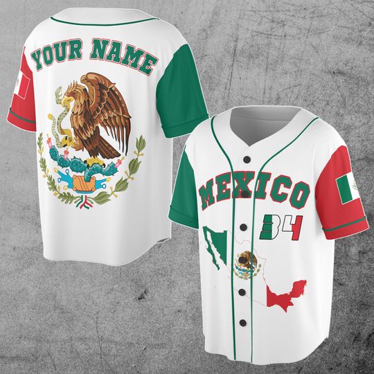 Discover Personalized Name Number Mexico Lover Mexican Flag Baseball Jersey