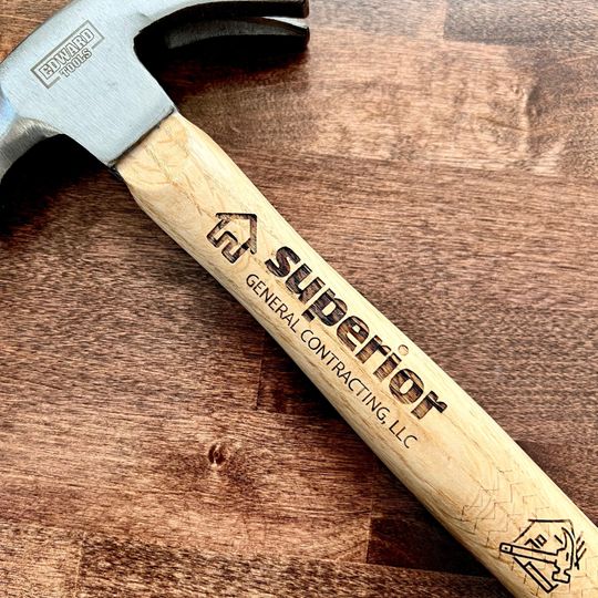 Discover Engraved Hammer Contractor Gift - Contractor Logo - Personalized Hammer