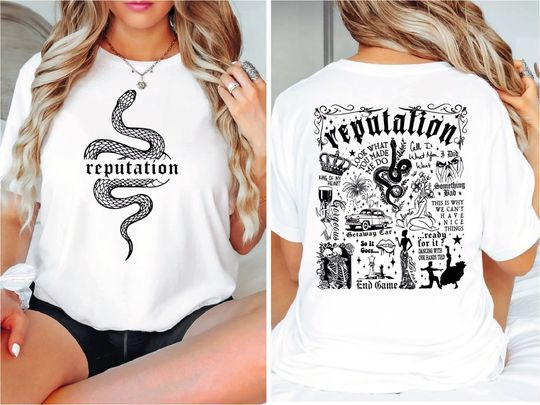 Discover Reputation Tracklist Tee,Reputation Merch Shirt, Vintage Stil Reputation Snake Shirt