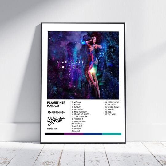 Discover Doja Cat Planet Her Album Cover Print Poster Minimalist