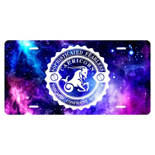 Discover Capricorn Zodiac Sign Vanity Metal License Plate