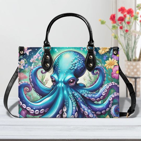 Discover Octopus Women PU Leather Handbag, Octopus bag