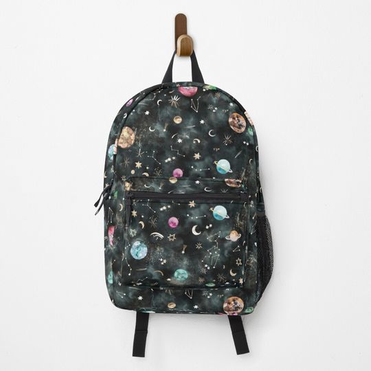 Discover Cosmos Galaxy Space Constellations Black Backpack