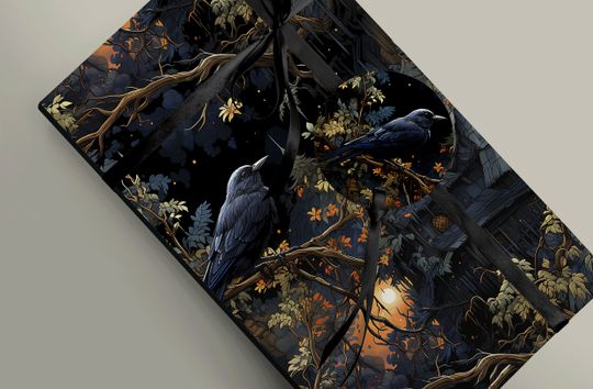 Discover Dark And Enchanting Raven and Eerie House Wrapping Paper