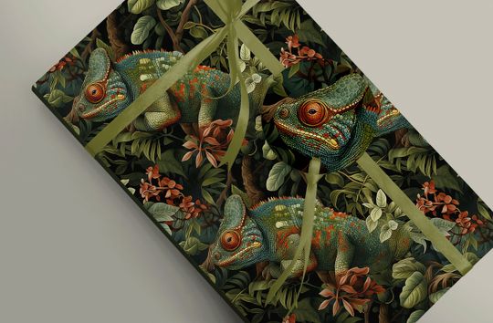 Discover Unique Stylised Chameleon Jungle-Inspired Wrapping Paper