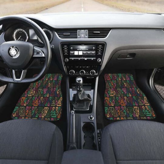 Discover Colorful African Ethnic Aztec Boho Pattern Car Floor Mat Front with Back