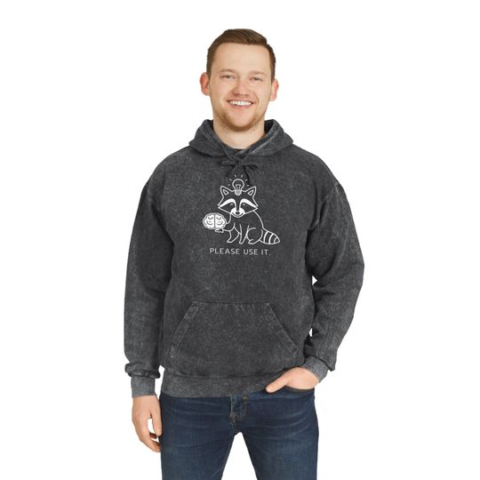 Discover Racoon Mineral Wash Hoodie