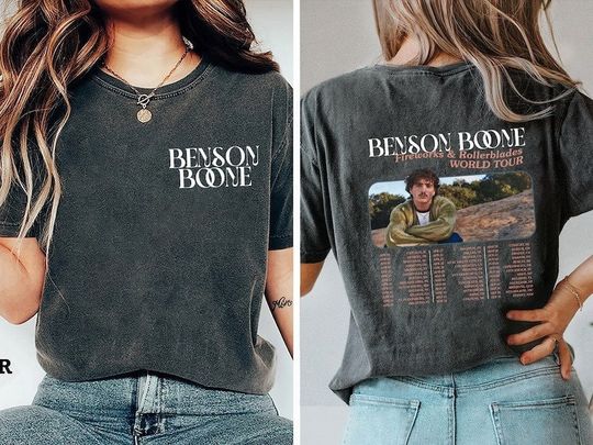 Discover Vintage Benson Boone Fireworks and Rollbladers Tour 2024 Shirt