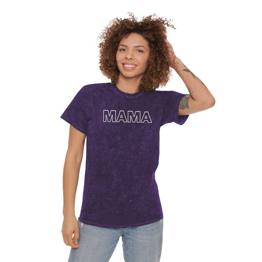 Discover Vintage Distressed Style Mama Mineral Wash T-Shirt