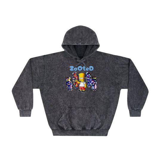 Discover Bart Simpson Zooted Unisex Mineral Wash Hoodie