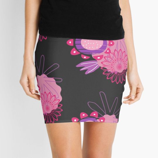 Discover Pink Flower Power Mini Skirt