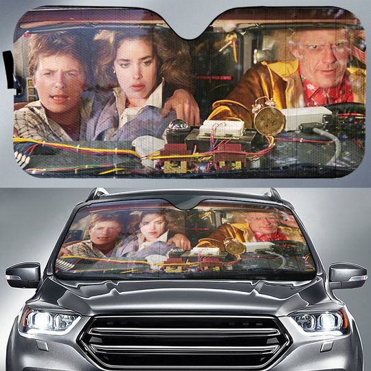Discover Back To The Future Car Sun Shade Marty McFly And Emmett Brown Car Sun Shade