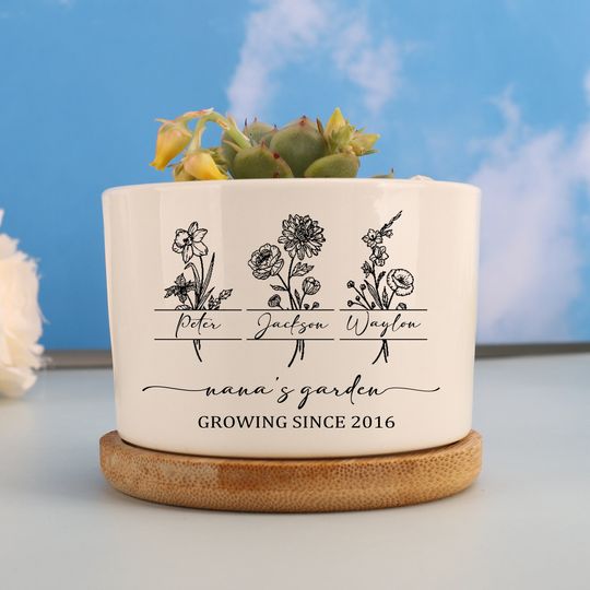 Discover Personalized Grandma's Flower Succulent Planter