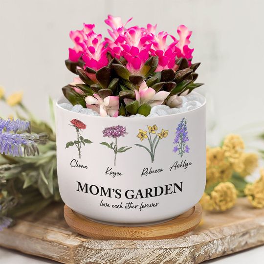 Discover Personalized Grandma's Garden Plant Pot, Mom's Garden Mini Planter