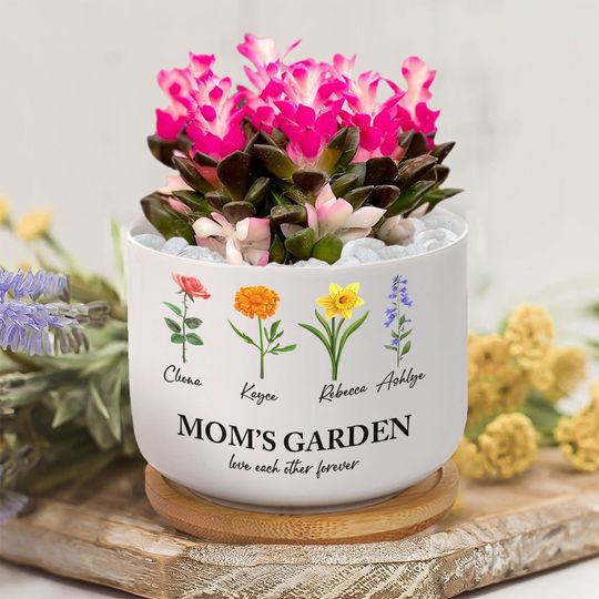 Discover Personalized Grandma's Garden Plant Pot, Mom's Garden Mini Planter