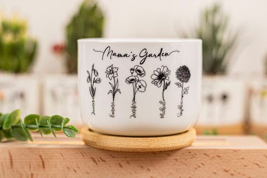 Discover Custom Mama's Garden Plant Pot, Mother's Day Gift for Mom, Grandma