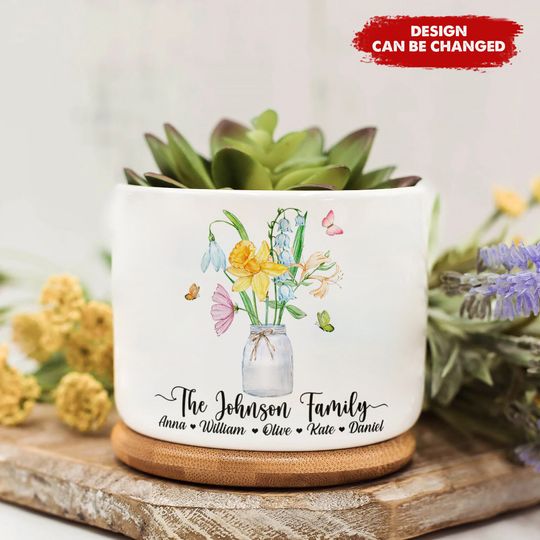 Discover Custom Grandma's Garden Mini Plant Pot, Mom's Garden Plant Pot
