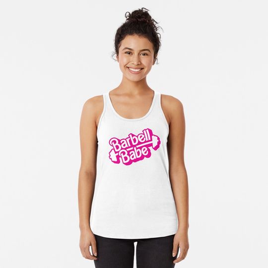 Discover Barbell Babe Doll Logo Racerback Tank Top