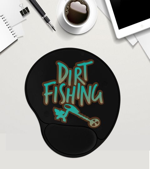 Discover Dirt Fishing Wrist Mousepad / Metal Detector Desk Mat