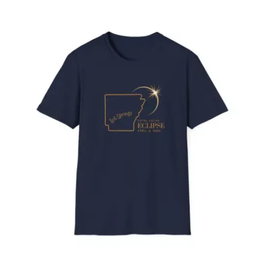 Discover Hot Springs Arkansas Total Solar Eclipse 2024 Softstyle T-Shirt
