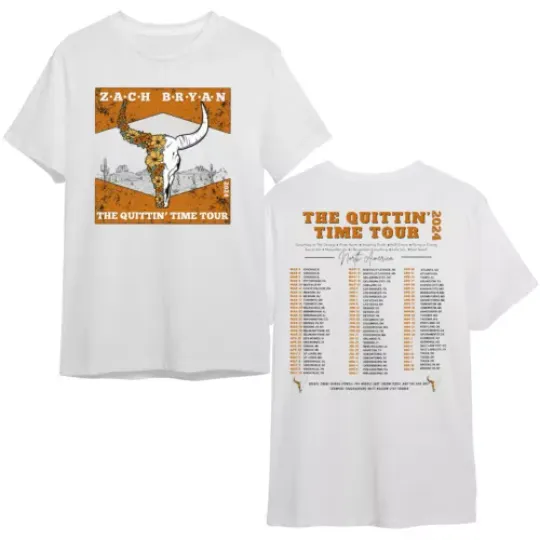 Discover Zack Bryan The Quittin Time 2024 Tour T-Shirt