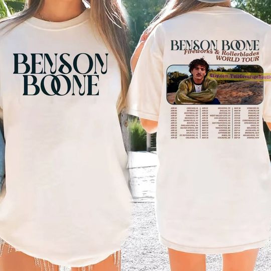 Discover Benson Boone Fireworks and Rollerblades 2024 World Tour Shirt