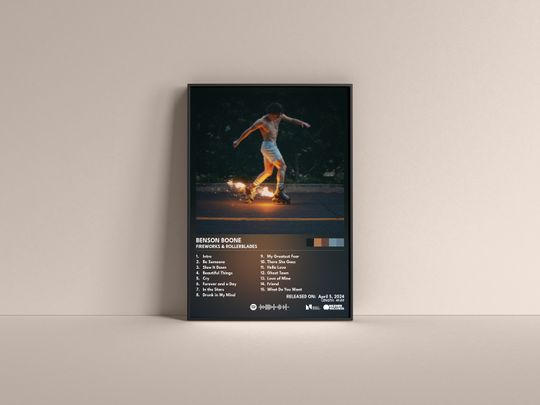 Discover Benson Boone Fireworks & Rollerblades Poster, Benson Boone Gift Poster