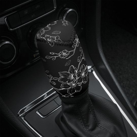Discover Cherry Blossom Sakura Car Shift Knob Cover, Cute Anime Kawai Charm Art Car Gear Cover