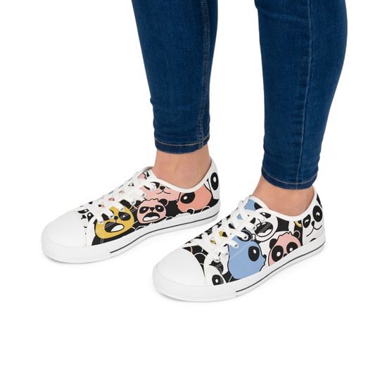 Discover Colorful Angry Pandas Women's Low Top Sneakers