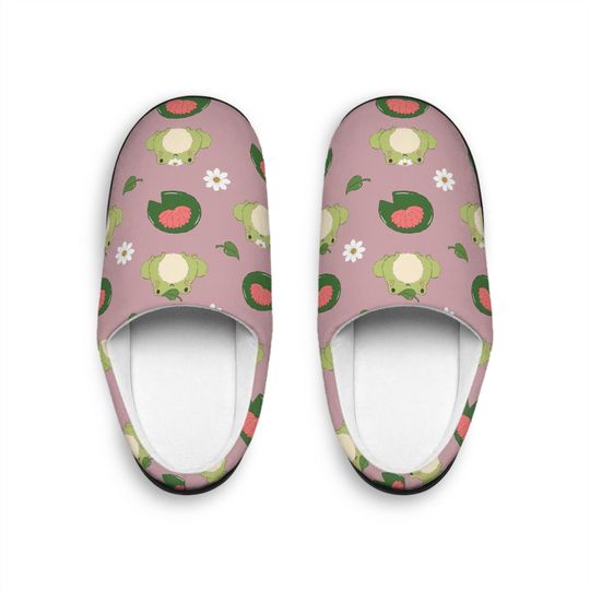 Discover Cozy Frog and Lilypad Slip-On House Slippers for Women