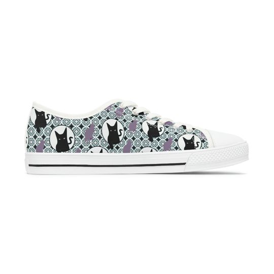 Discover Cat Lover Low Top Sneakers for Women - New Kitten Owner Gift