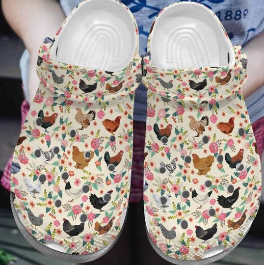 Discover Chicken Farm Flower Clogs Shoes