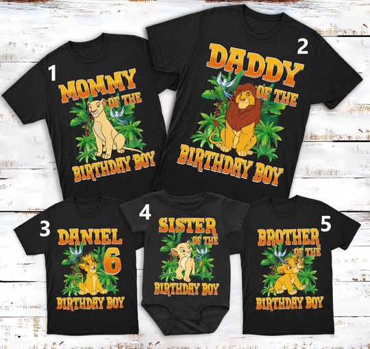 Discover Personalized Animated Movie Family Matching Shirt, Custom Lion Family Birthday Party Shirt