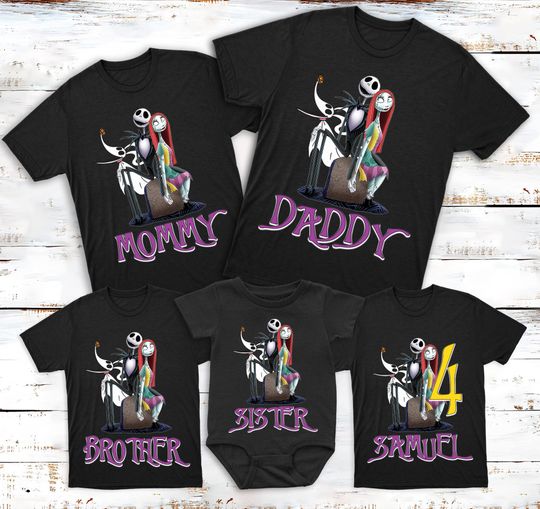 Discover Skeleton Nightmare Family Matching Shirt, Before Christmas Birthday Shirt