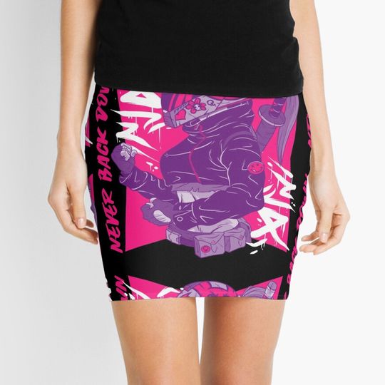 Discover Never Back Down - Women's Gaming Shirt Mini Skirt