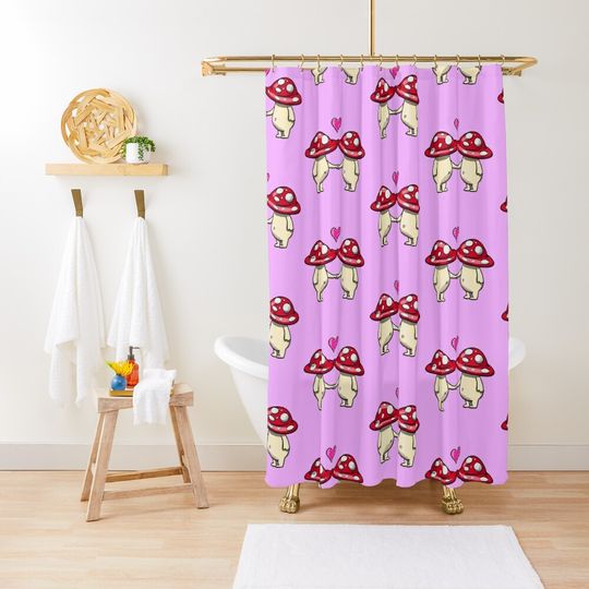 Discover Mushroom Kissies Shower Curtain