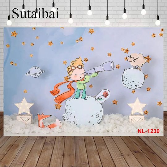 Discover Little Prince Backdrop Universe Meteorite Boys Happy Birthday Party