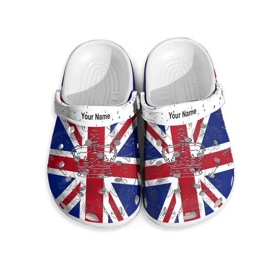 Discover UK British Flag Personalized Clogs Shoes With Your Name