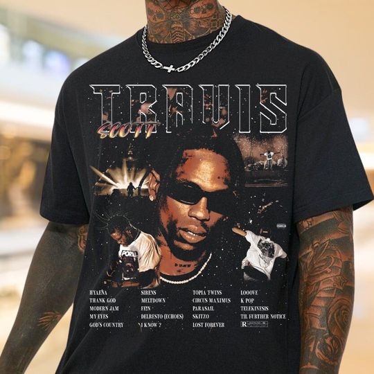 Discover Travis Scot Utopia Tracklist T-Shirt, Vintage Travis Utopia Tee